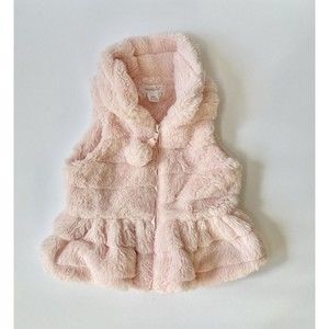 Mud Pie Pink Faux Fur Vest